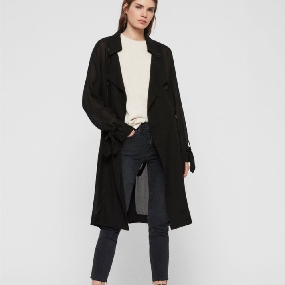 BNWOT ALLSAINTS Bria Double Breasted Trench Coat